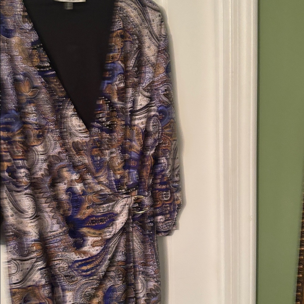 Kasper Blue and Gold Paisley Dress